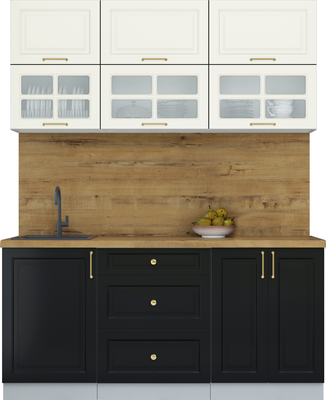 Кухонный гарнитур Интерлиния Мила Шато 1.7Б - фото