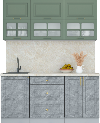 Кухонный гарнитур Интерлиния Мила Шато 1.7Б - фото