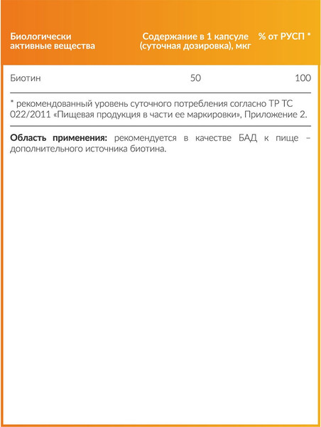 Витамин CYBERMASS Биотин по 270мг