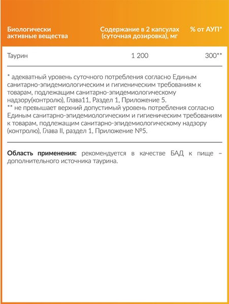 Таурин CYBERMASS Таурин по 900мг