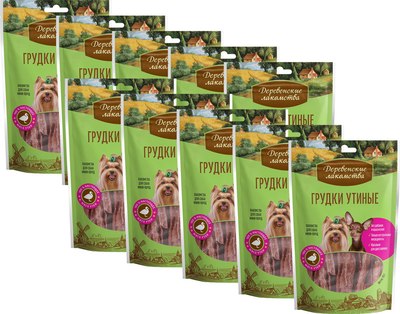 Набор лакомств для собак Деревенские лакомства Грудки утиные для мини-пород - фото