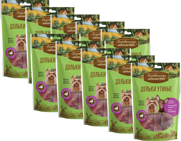 Набор лакомств для собак Деревенские лакомства Дольки утиные для мини-пород - фото