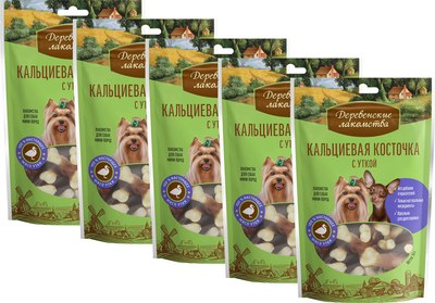 Набор лакомств для собак Деревенские лакомства Кальциевая косточка с уткой - фото