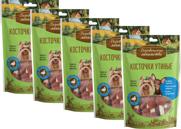 Набор лакомств для собак Деревенские лакомства Косточки утиные - фото