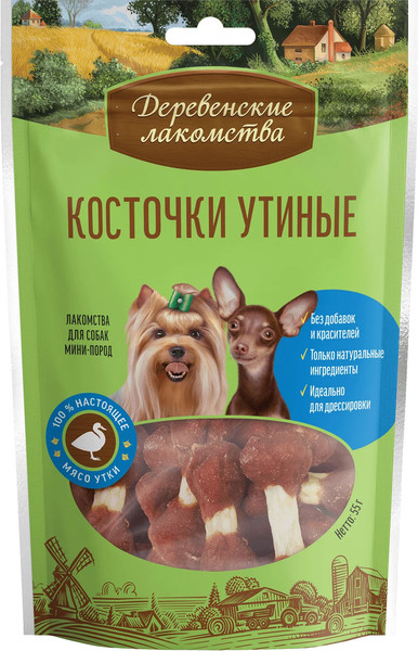 Набор лакомств для собак Деревенские лакомства Косточки утиные