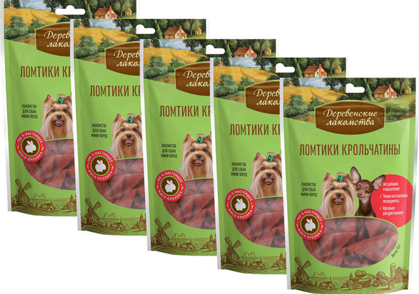 Набор лакомств для собак Деревенские лакомства Ломтики крольчатины - фото