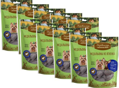 Набор лакомств для собак Деревенские лакомства Медальоны из ягненка - фото