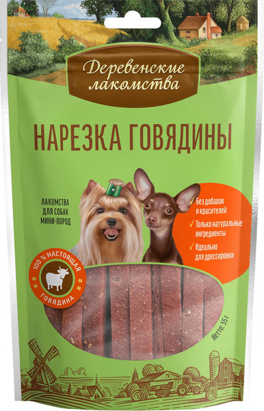 Набор лакомств для собак Деревенские лакомства Нарезка говядины