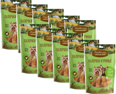 Набор лакомств для собак Деревенские лакомства Палочки куриные - фото