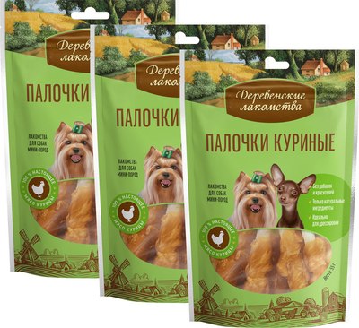 Набор лакомств для собак Деревенские лакомства Палочки куриные - фото