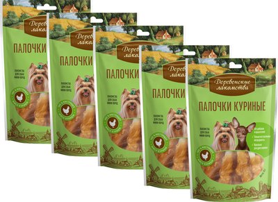 Набор лакомств для собак Деревенские лакомства Палочки куриные - фото