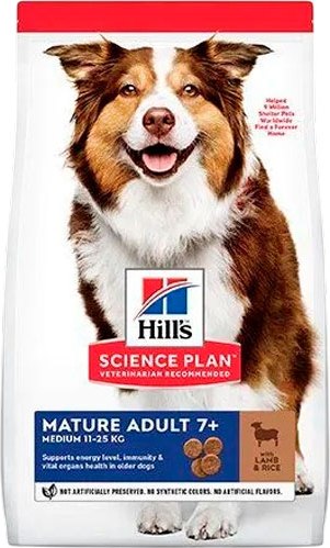 Сухой корм для собак Hill's Science Plan Mature Adult 7+ Medium Lamb & Rice - фото