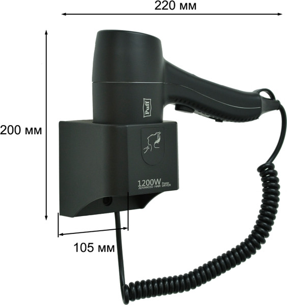 Фен настенный Puff 1205Bl