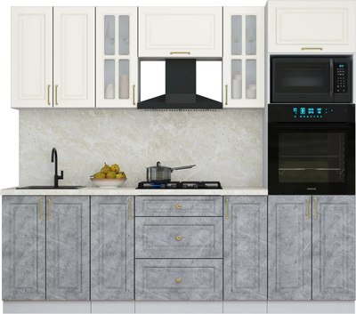 Кухонный гарнитур Интерлиния Мила Шато 2.4В - фото