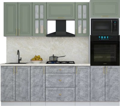 Кухонный гарнитур Интерлиния Мила Шато 2.4В - фото