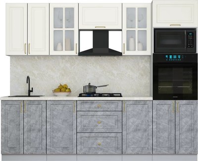 Кухонный гарнитур Интерлиния Мила Шато 2.6В - фото