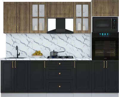 Кухонный гарнитур Интерлиния Мила Шато 2.6В - фото