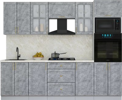 Кухонный гарнитур Интерлиния Мила Шато 2.6В - фото