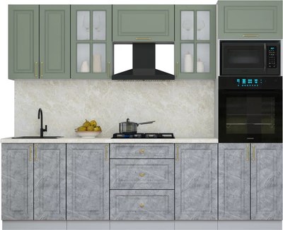 Кухонный гарнитур Интерлиния Мила Шато 2.6В - фото