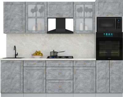 Кухонный гарнитур Интерлиния Мила Шато 2.7В - фото