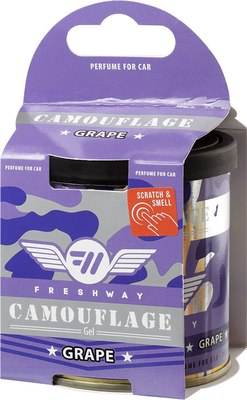 Ароматизатор автомобильный Fresh Way Camouflage Gel Grape CG 01 - фото