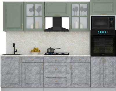 Кухонный гарнитур Интерлиния Мила Шато 2.7В - фото