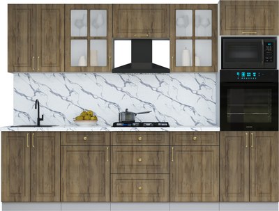 Кухонный гарнитур Интерлиния Мила Шато 2.8В - фото