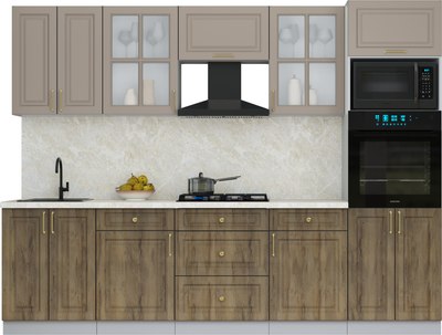Кухонный гарнитур Интерлиния Мила Шато 2.8В - фото