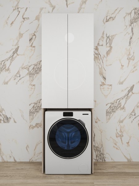 Шкаф-пенал для ванной Style Line Монако 68см для СМ ЛДСП+Лакобель - фото