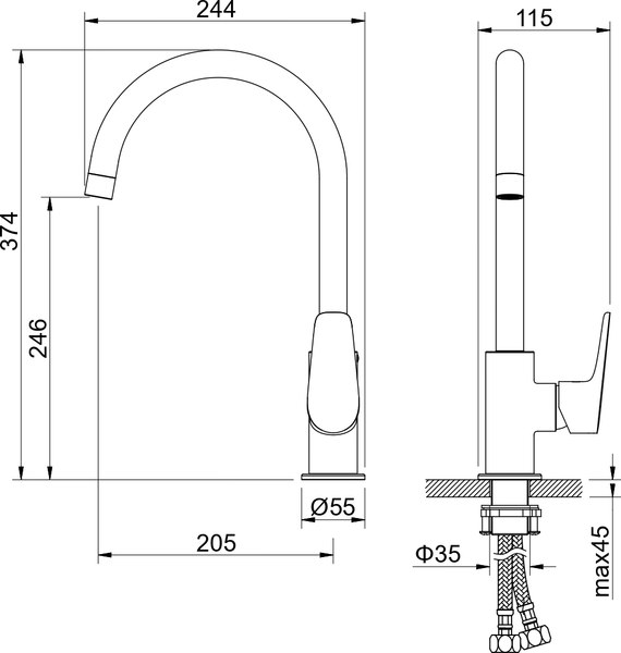 Смеситель Aquatek Бетта AQ1182BGM