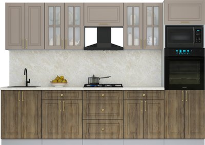 Кухонный гарнитур Интерлиния Мила Шато 3.0В - фото