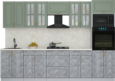 Кухонный гарнитур Интерлиния Мила Шато 3.0В - фото