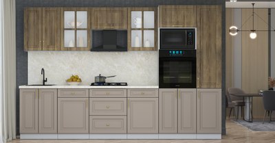 Кухонный гарнитур Интерлиния Мила Шато 3.2В