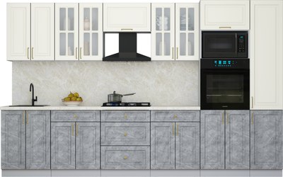 Кухонный гарнитур Интерлиния Мила Шато 3.4В - фото