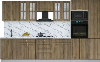 Кухонный гарнитур Интерлиния Мила Шато 3.4В - фото