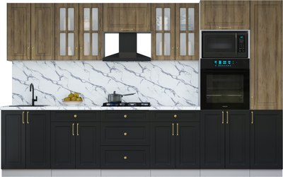 Кухонный гарнитур Интерлиния Мила Шато 3.4В - фото