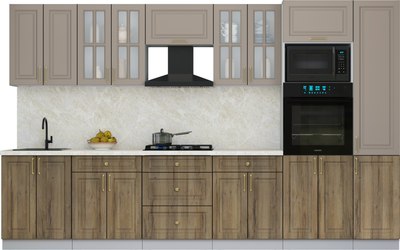 Кухонный гарнитур Интерлиния Мила Шато 3.4В - фото