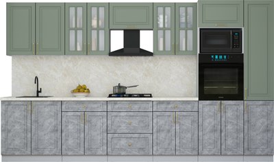 Кухонный гарнитур Интерлиния Мила Шато 3.6В - фото