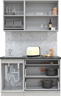 Кухонный гарнитур Интерлиния Мила Матте 1.3 А