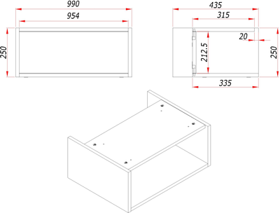 Полка для тумбы в ванную ЗОВ Кито 100 / SKTS100