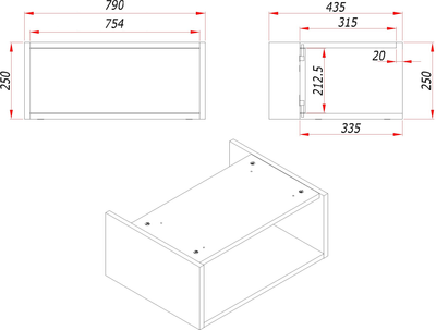 Полка для тумбы в ванную ЗОВ Кито 80 / SKTS80