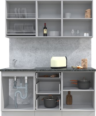 Кухонный гарнитур Интерлиния Мила Матте 1.7 А