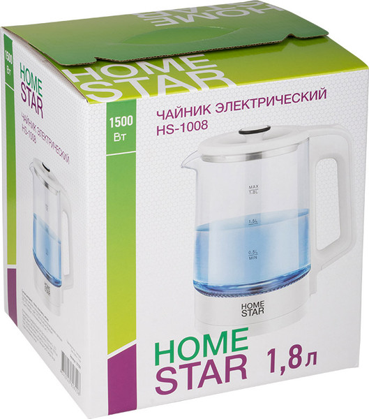 Электрочайник HomeStar HS-1008 / 107009 (белый)