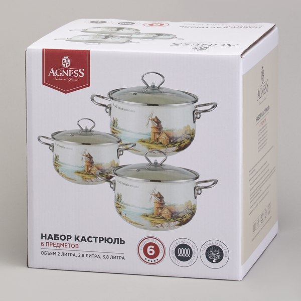 Набор кастрюль Agness 943-106