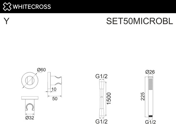 Душевой гарнитур Whitecross SET50MICROBL