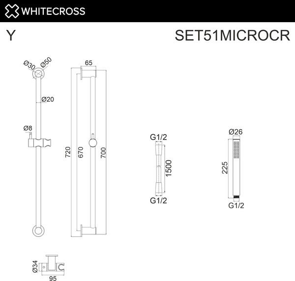 Душевой гарнитур Whitecross SET51MICROCR