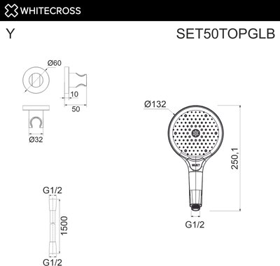 Душевой гарнитур Whitecross SET50TOPGLB