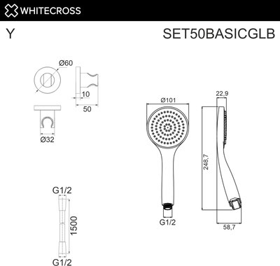 Душевой гарнитур Whitecross SET50BASICGLB