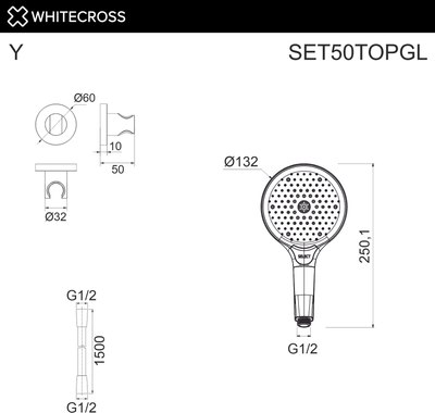 Душевой гарнитур Whitecross SET50TOPGL