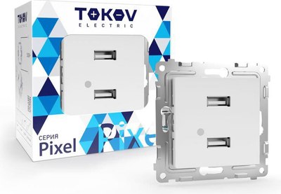 Розетка Tokov Electric Pixel TKE-PX-2USB-C34